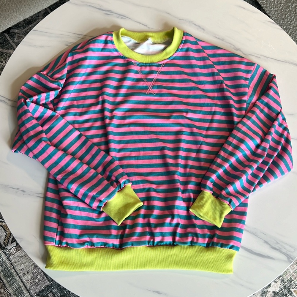 Multi-colored stripe top.